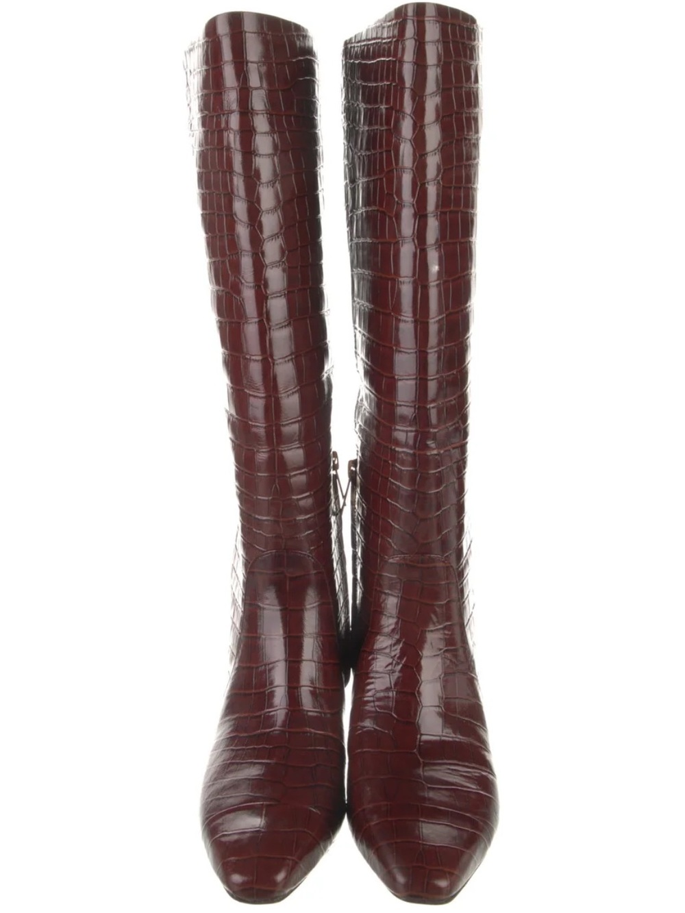 New in Box Veronica Beard Cecile boots in Sepia croc print